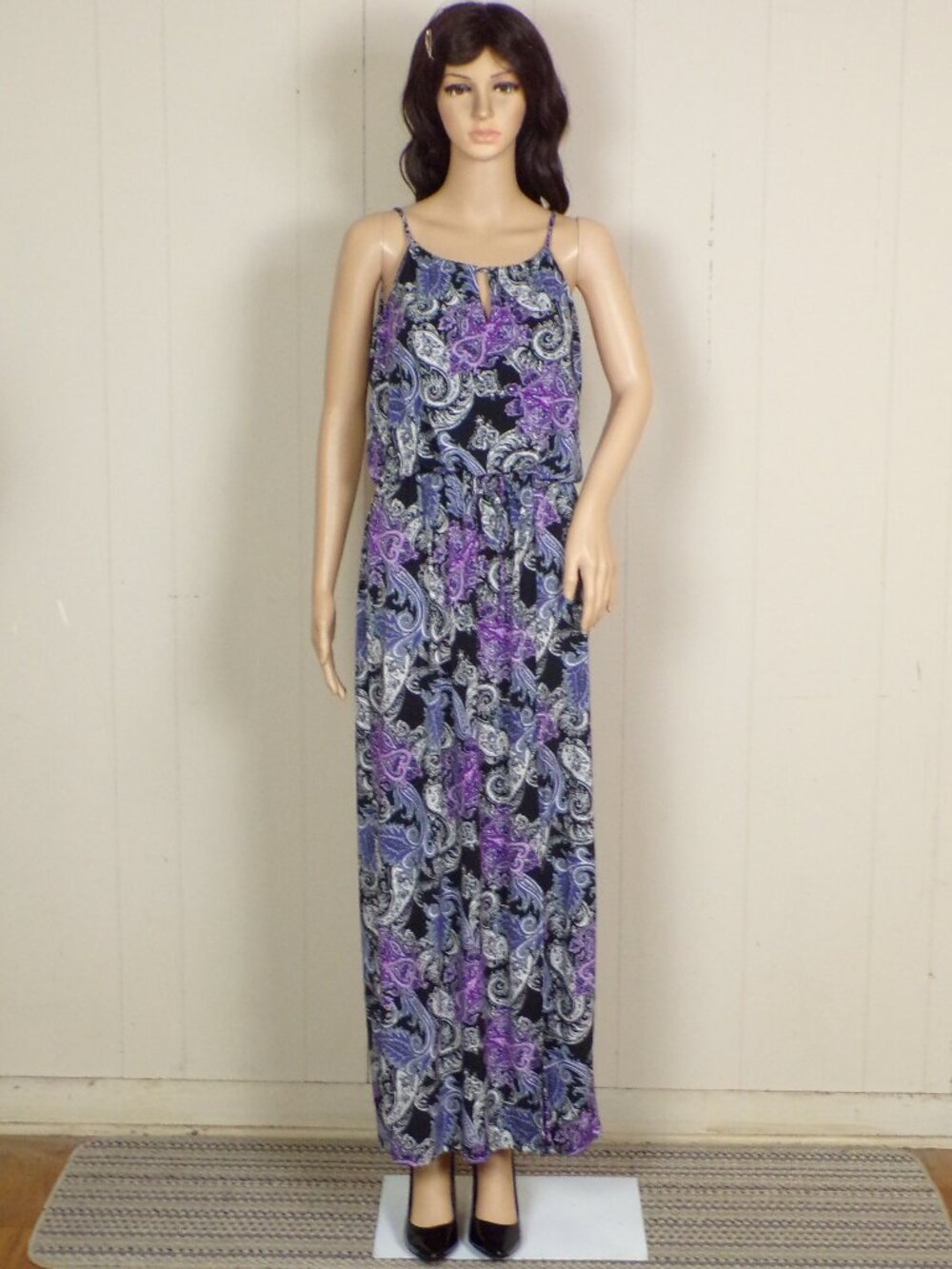 ENFOCUS STUDIO size 8 multicolor paisly/baroque sleeveless thin-strap maxi dress
